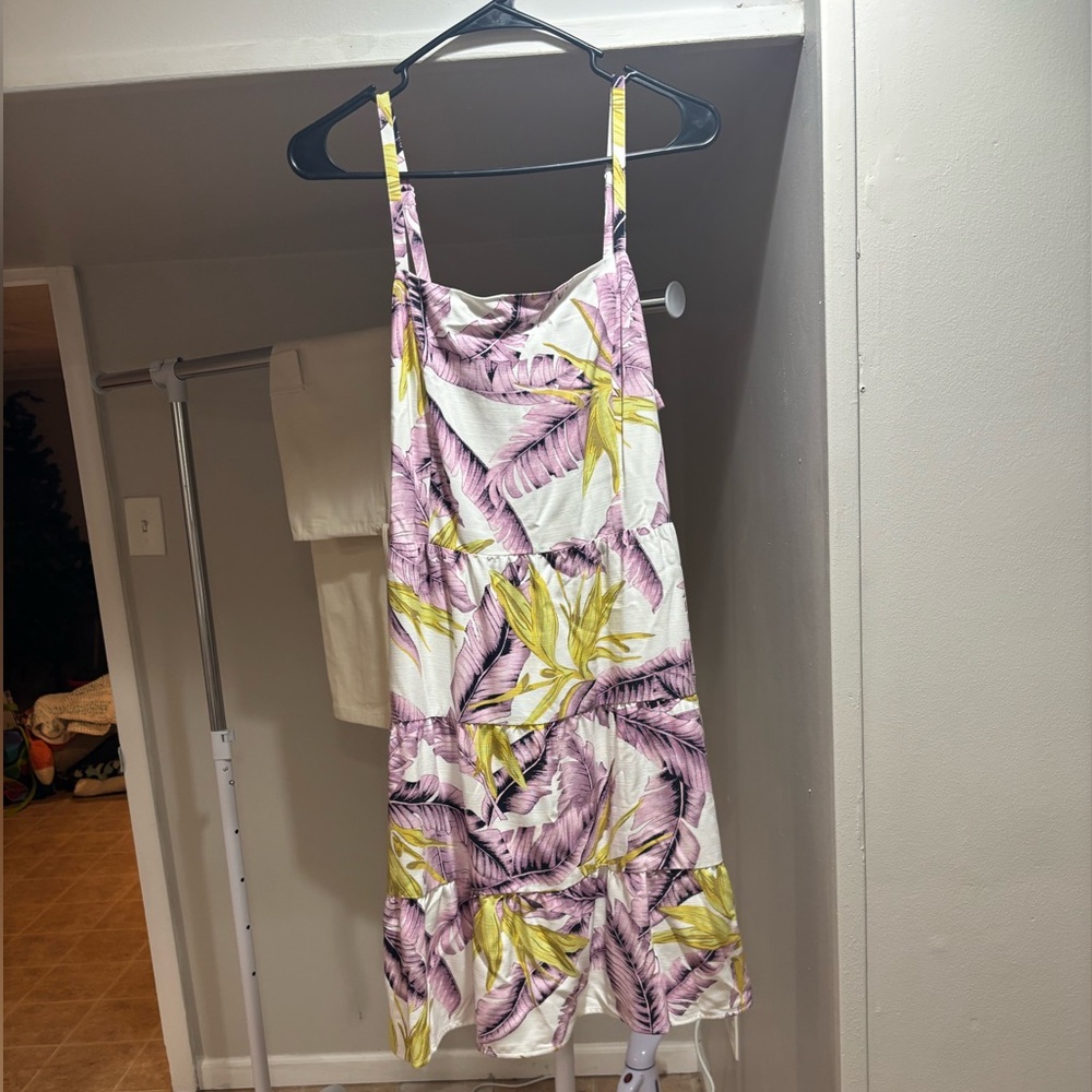 LOFT paradise tiered mini spaghetti strap dress size 12P